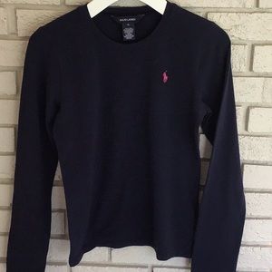 Ralph Lauren Long  Sleeve Tee Navy Girl’s XL